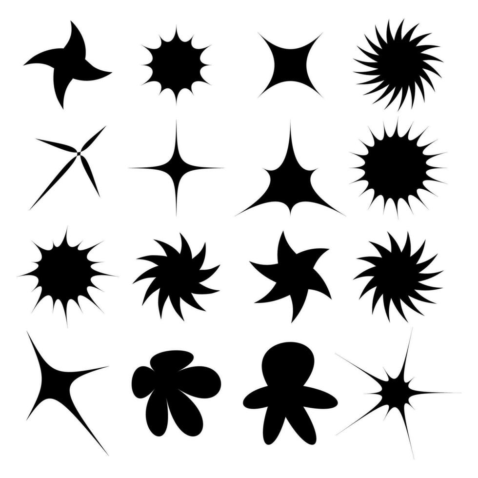 black color vector clipart with variant shapes