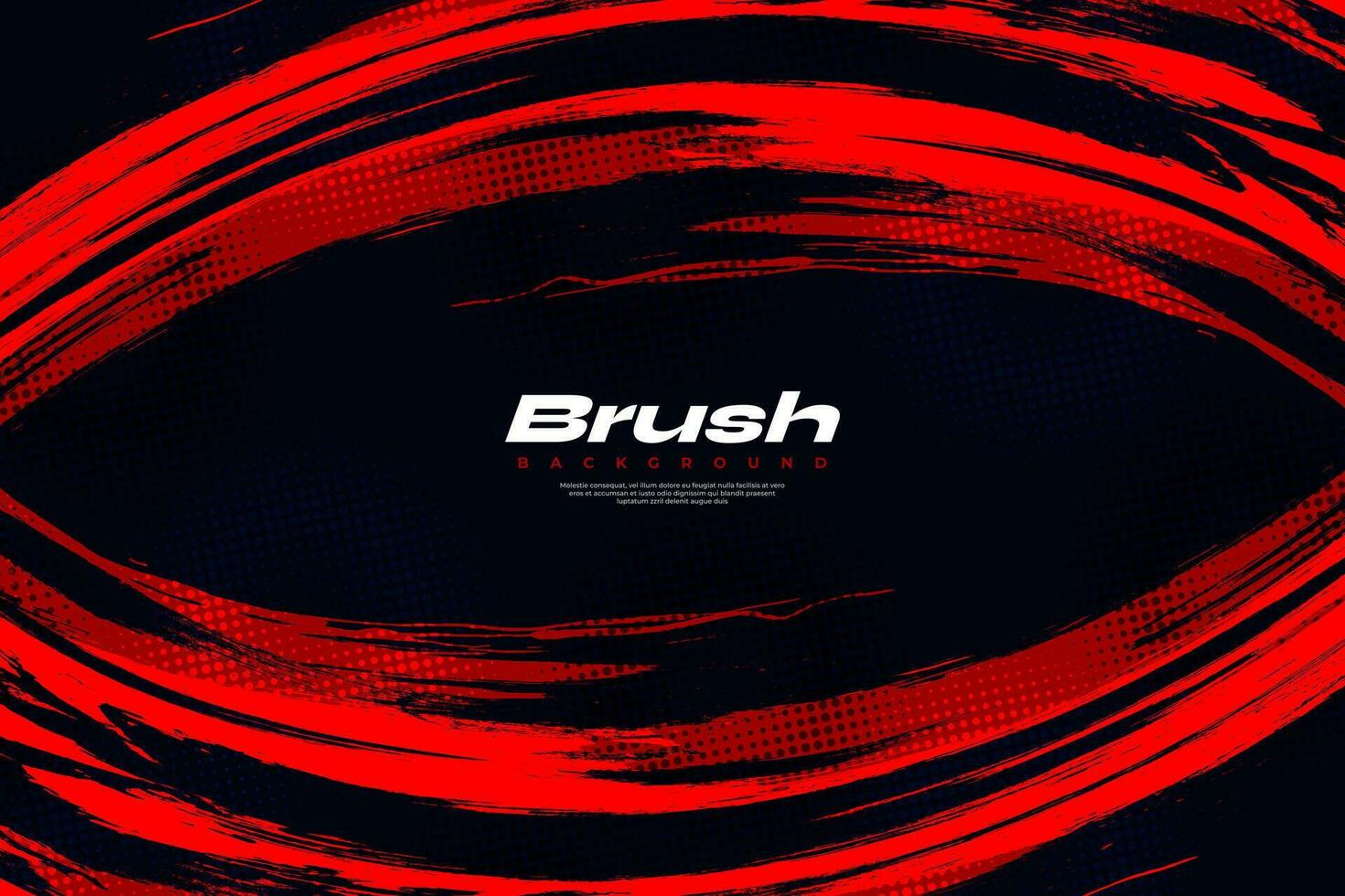 Abstract Red and Black Brush Background with Halftone Effect. Brush Stroke Illustration for Banner, Poster, or Sports Background. Scratch and Texture Elements For Design vector