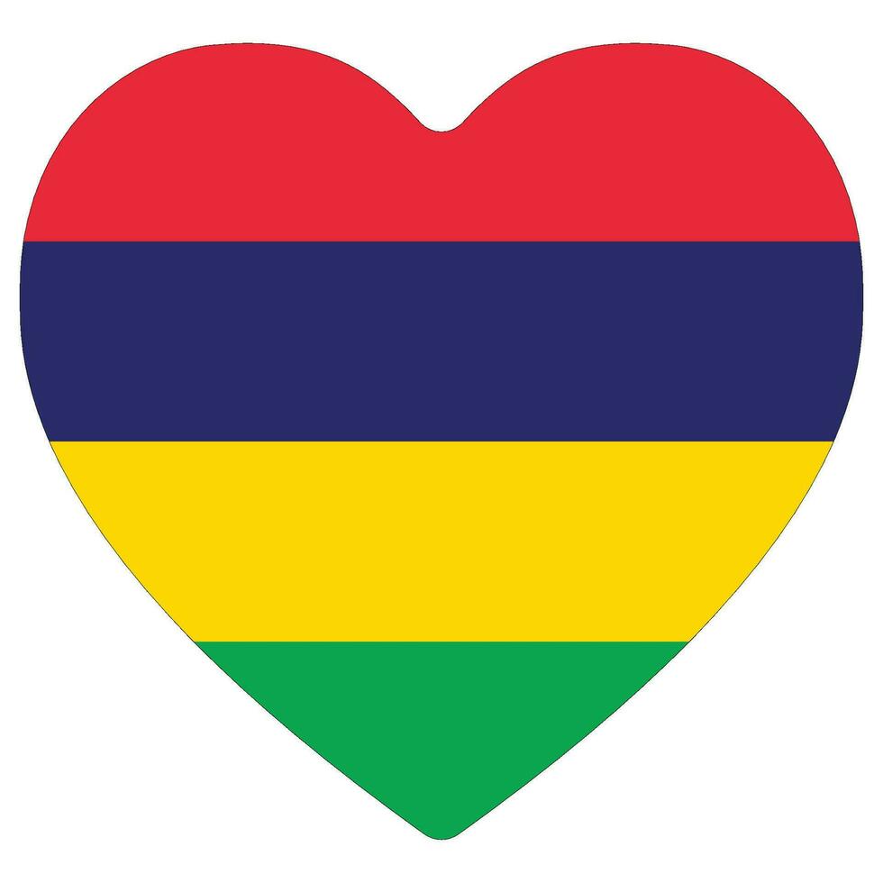Mauritius flag heart shape. Flag of Mauritius heart shape vector