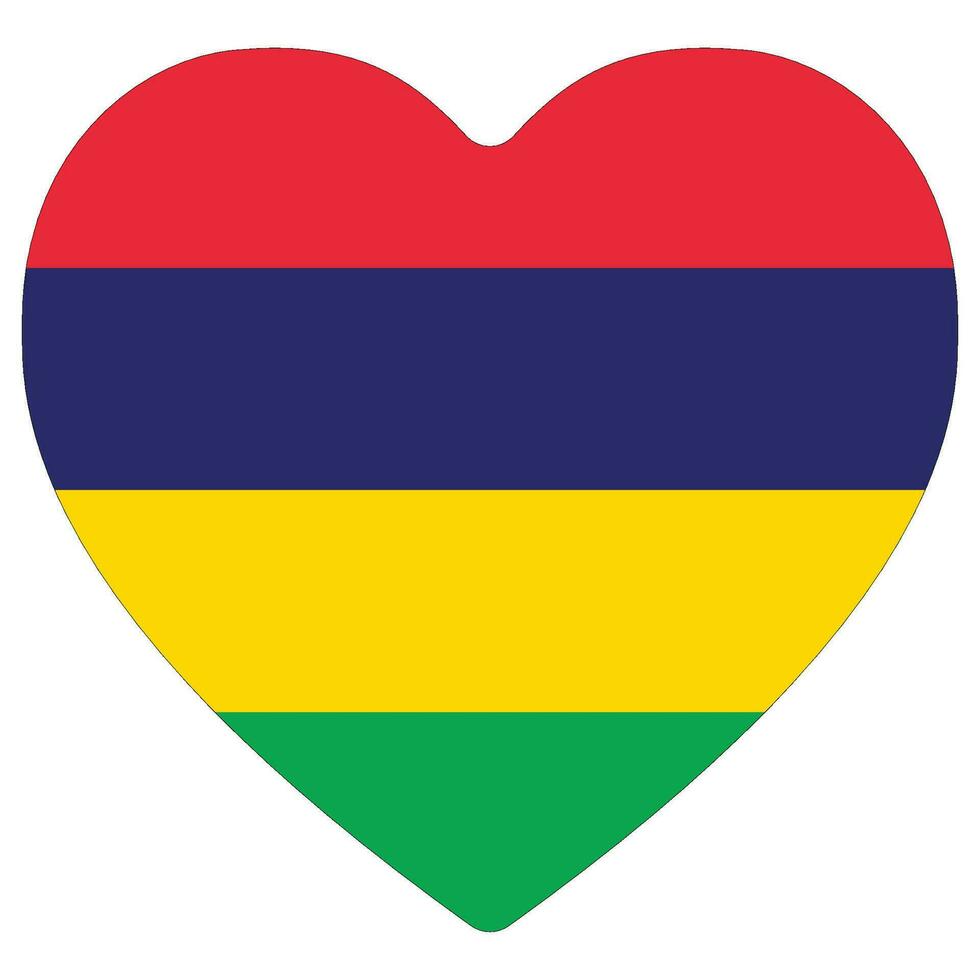 Mauritius flag heart shape. Flag of Mauritius heart shape vector