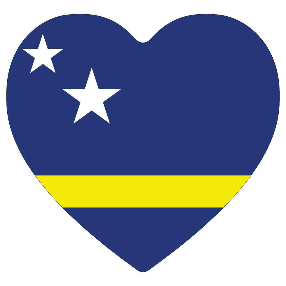 curacao bandera corazón forma. bandera de curacao corazón forma vector