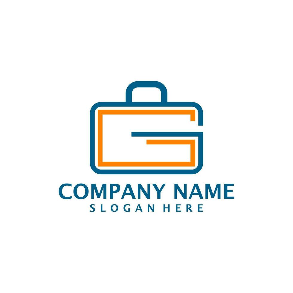 Letter G with Suitcase logo design vector. Initial G with Suitcase logo design template concept vector