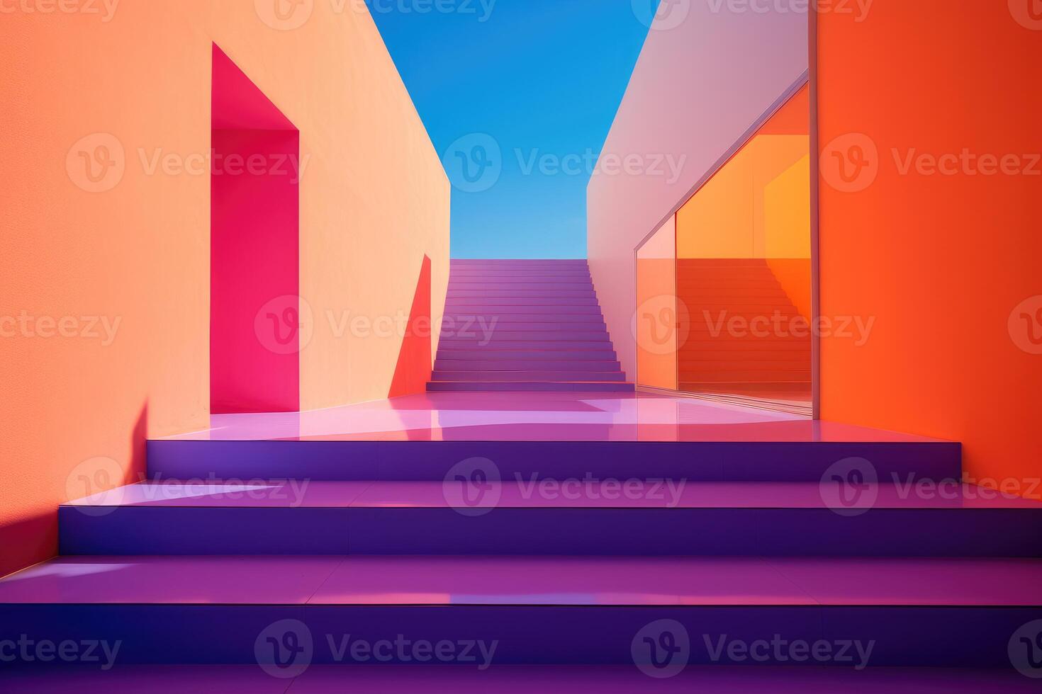 Colorful buildings minimal abstract design, photo