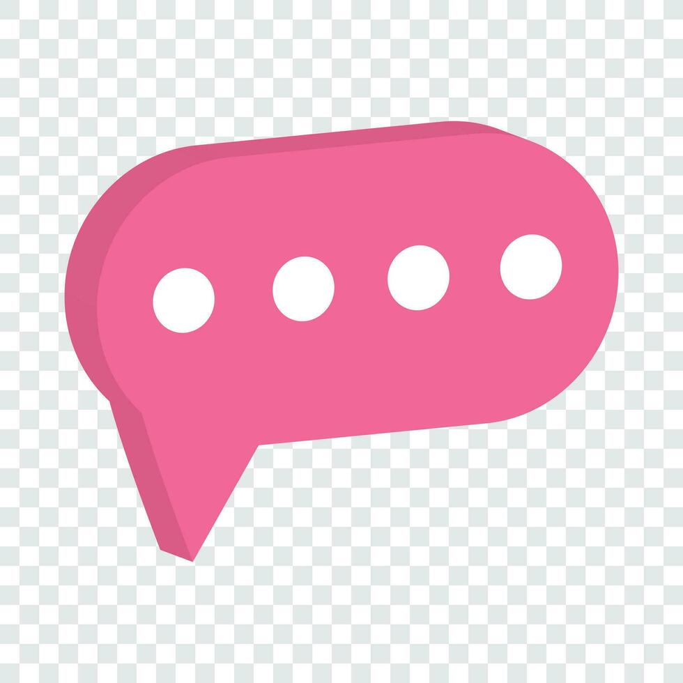 3D pink speech bubble icons. Realistic 3D chat, talk, messenger, communication, dialogue bubble icon. Vector illustration