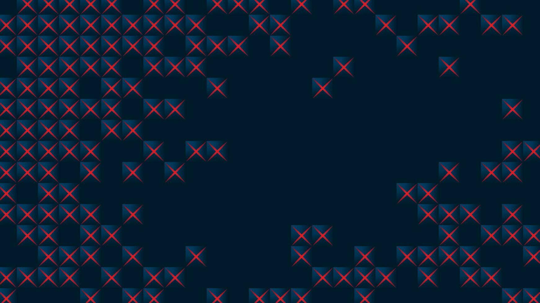 Dark background with squares and crosses as the main elements. vector