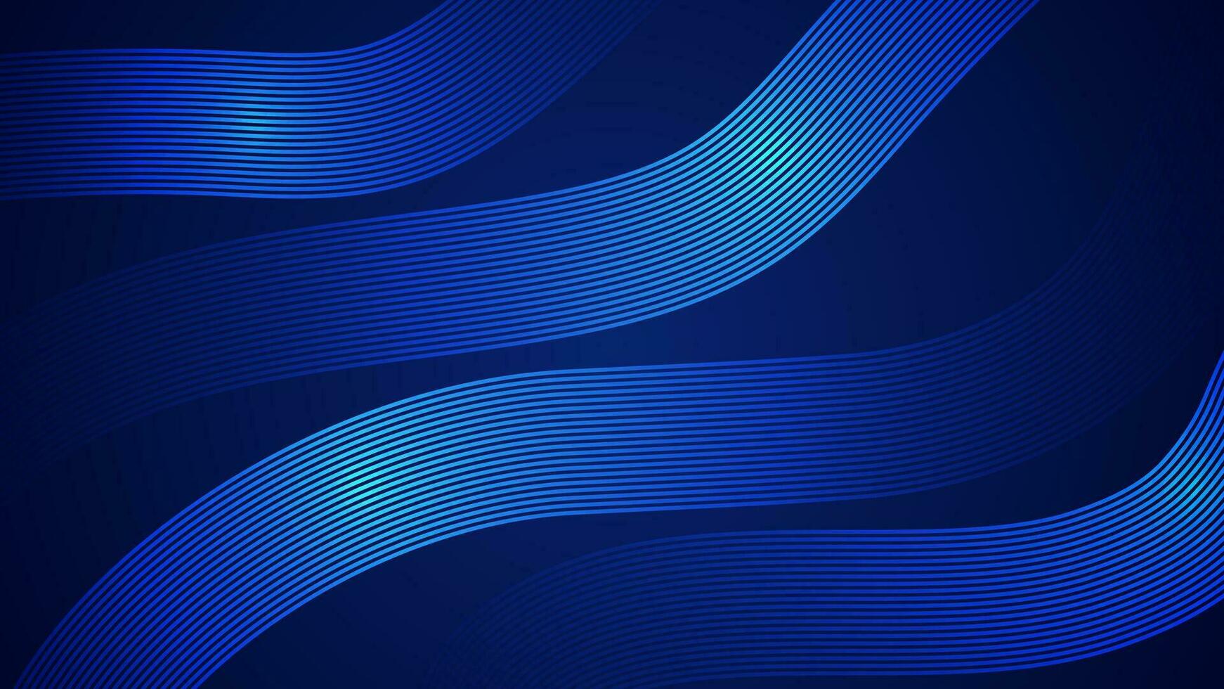 Dark blue abstract background with wave style lines as the main element. vector