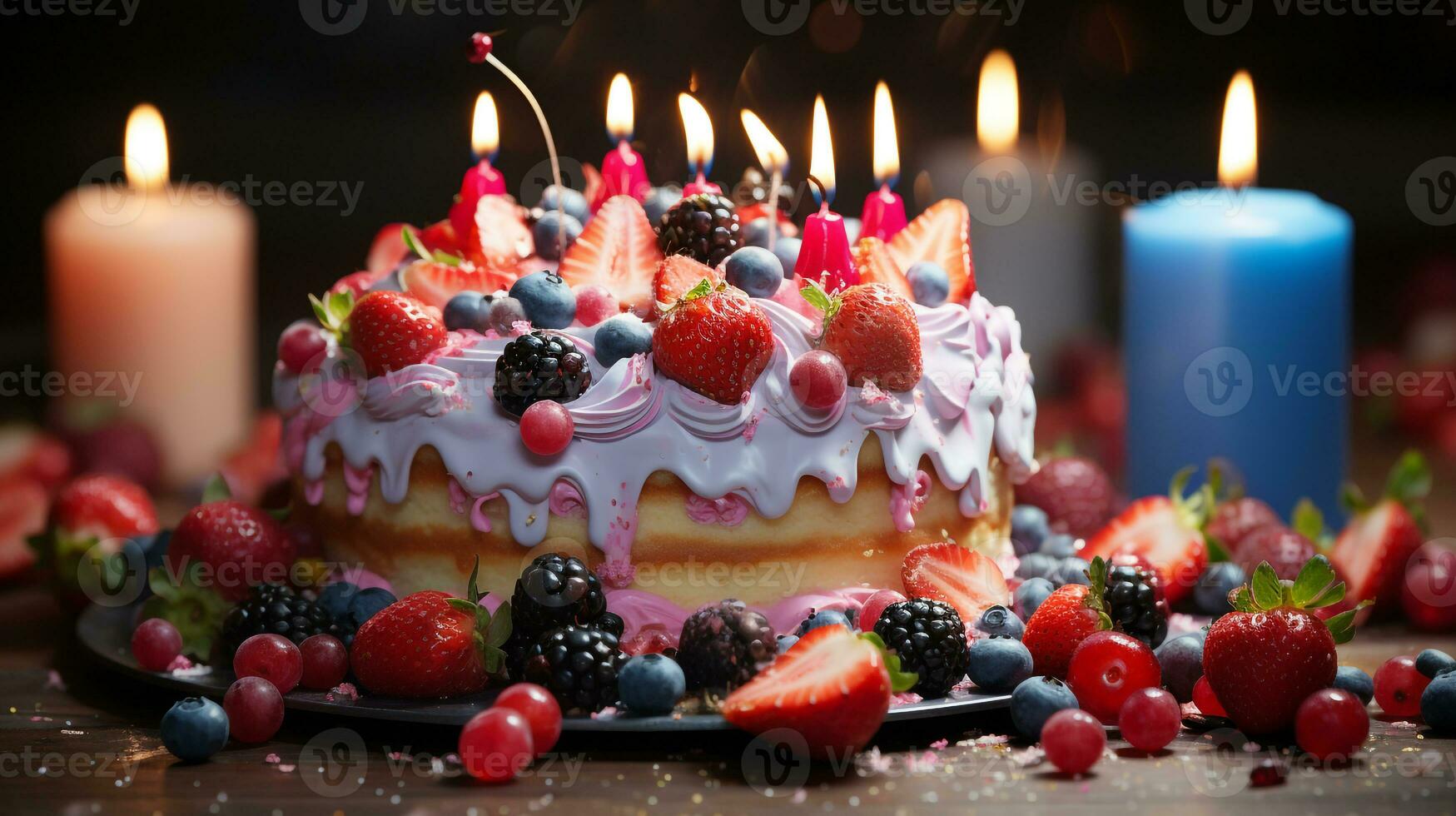 Birthday cake with lots of candles 27975497 Stock Photo at Vecteezy