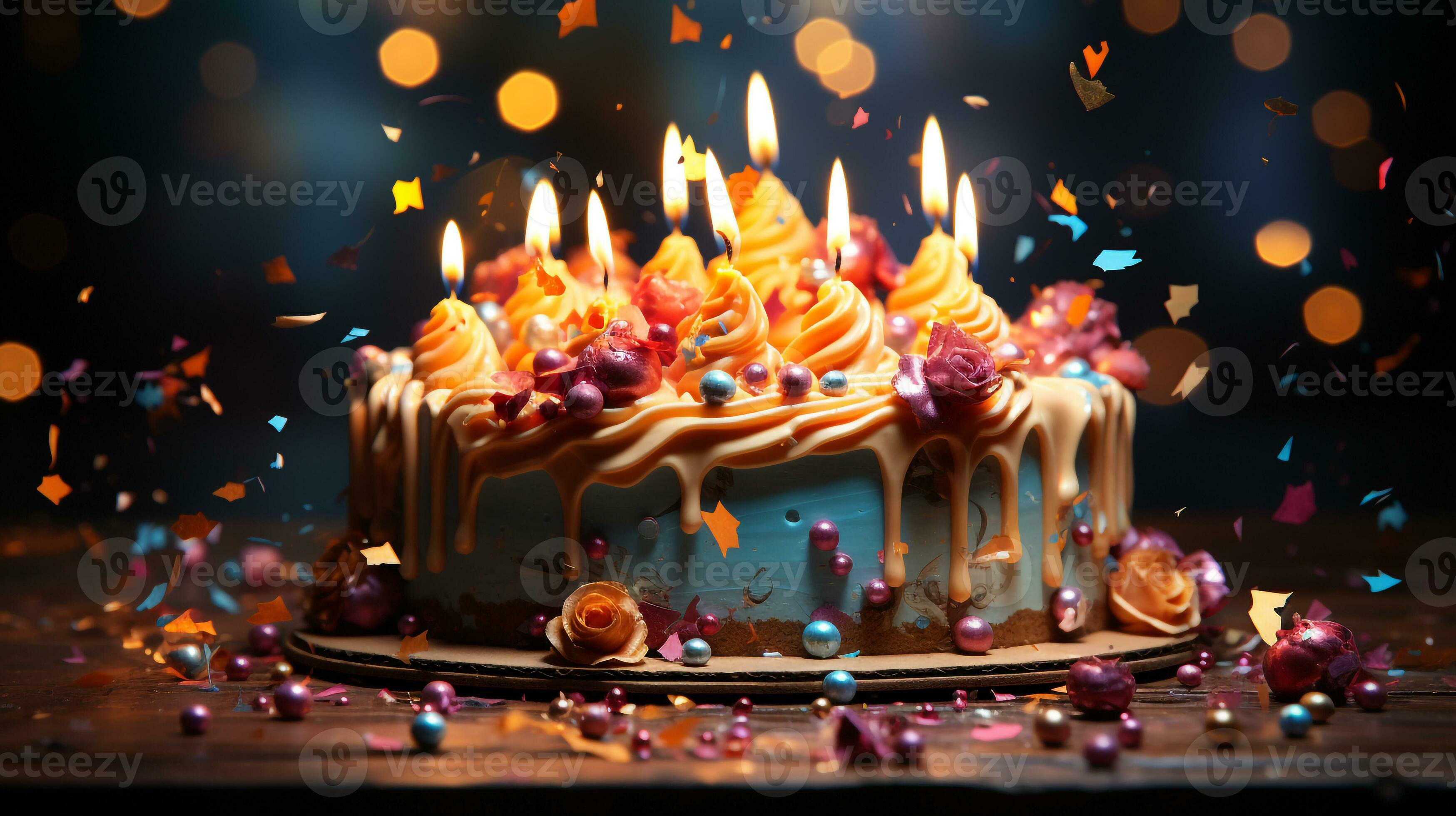 Birthday cake with lots of candles 27975501 Stock Photo at Vecteezy