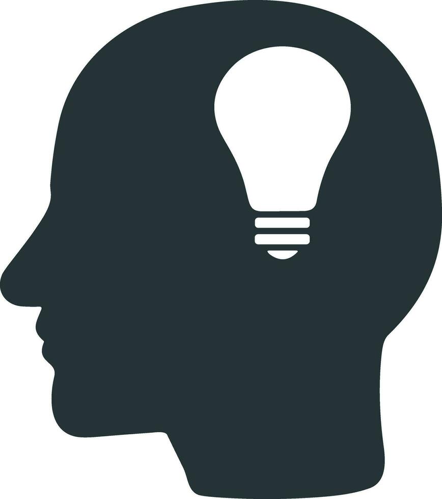 Brain idea symbol icon vector image. Illustration of the creative intelligence think design image. EPS 10