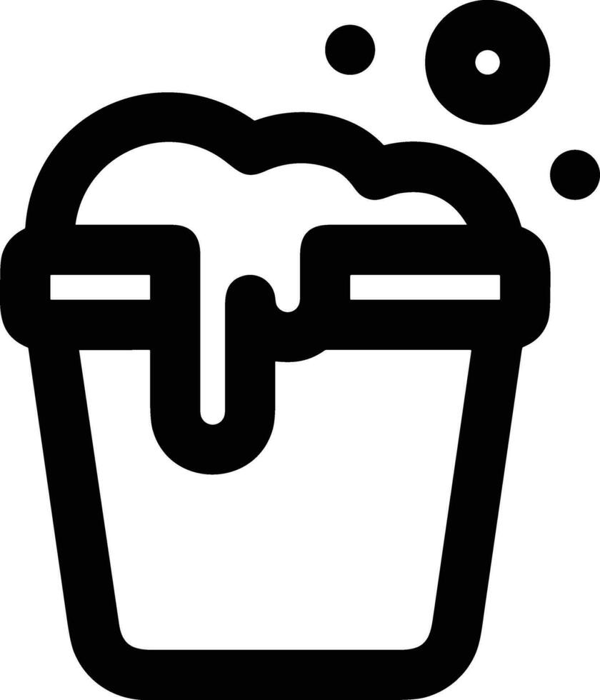 Bucket icon symbol vector image. Illustration of the bucket cleaning equipment washing outline design image. EPS 10