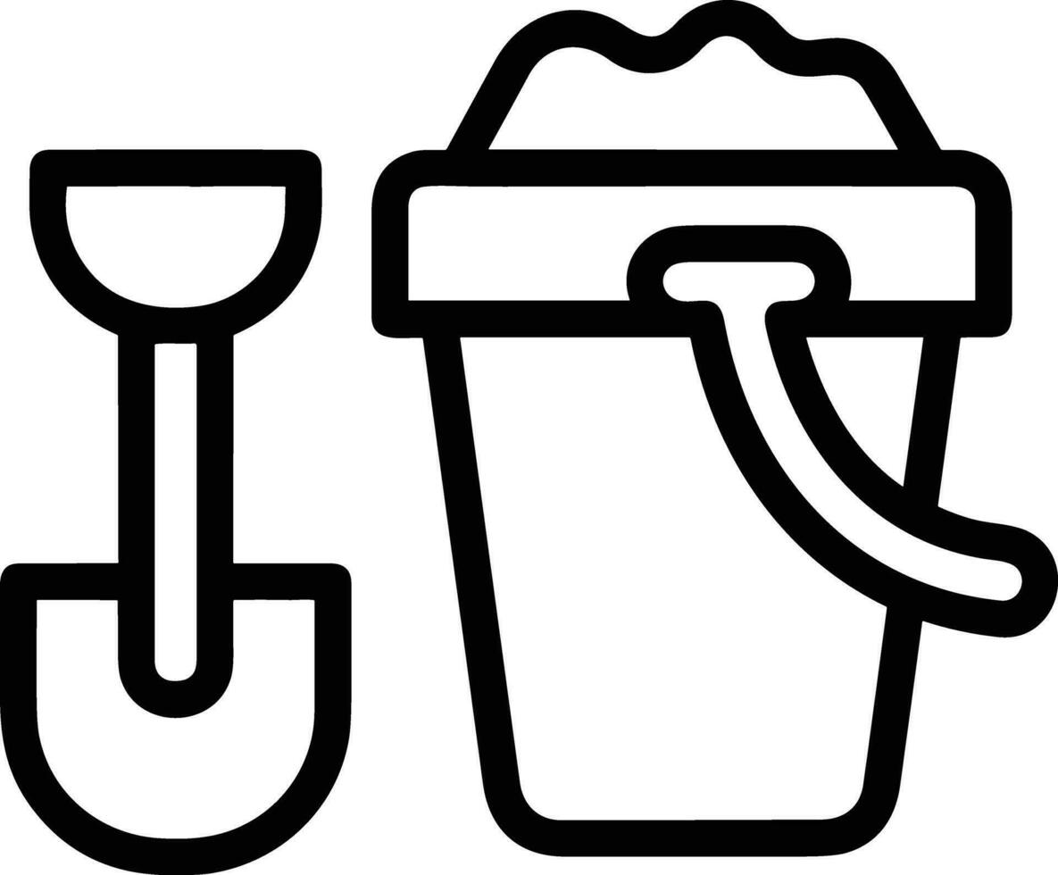 Bucket icon symbol vector image. Illustration of the bucket cleaning equipment washing outline design image. EPS 10