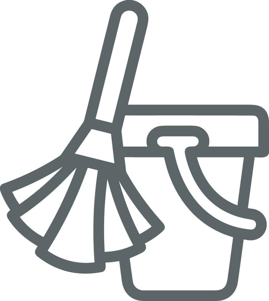 Bucket icon symbol vector image. Illustration of the bucket cleaning equipment washing outline design image. EPS 10