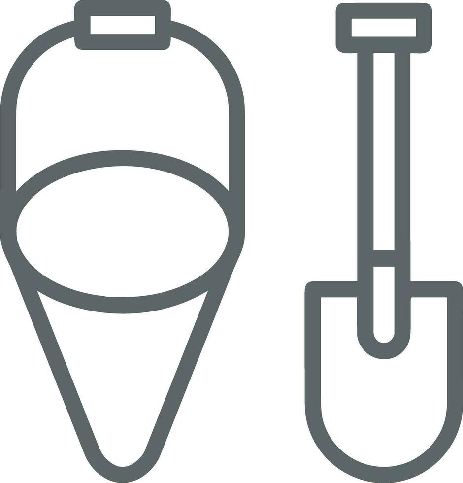 Bucket icon symbol vector image. Illustration of the bucket cleaning equipment washing outline design image. EPS 10