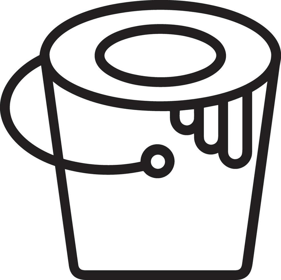 Bucket icon symbol vector image. Illustration of the bucket cleaning equipment washing outline design image. EPS 10