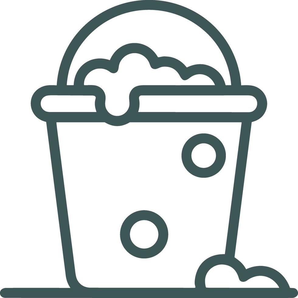 Bucket icon symbol vector image. Illustration of the bucket cleaning equipment washing outline design image. EPS 10