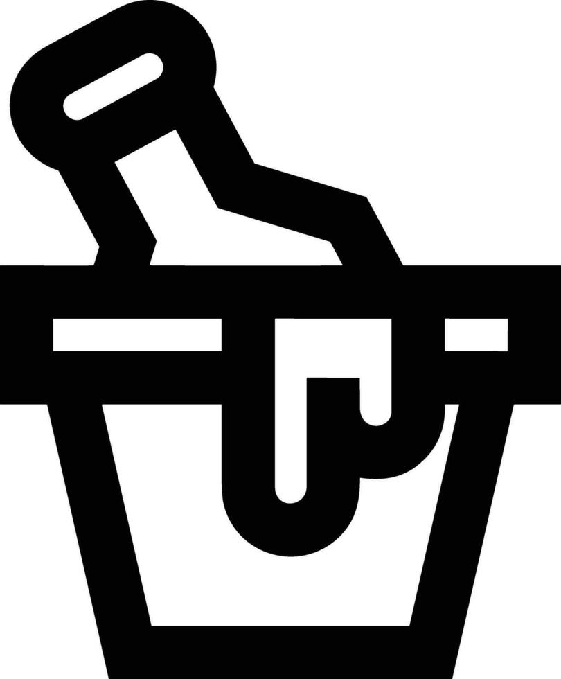 Bucket icon symbol vector image. Illustration of the bucket cleaning equipment washing outline design image. EPS 10