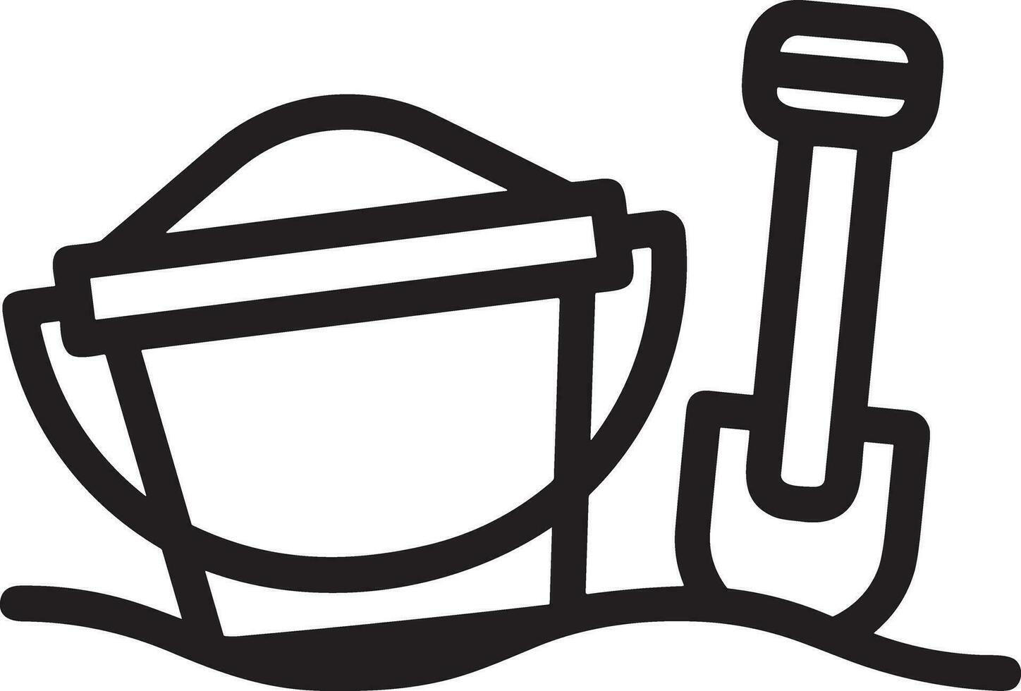 Bucket icon symbol vector image. Illustration of the bucket cleaning equipment washing outline design image. EPS 10