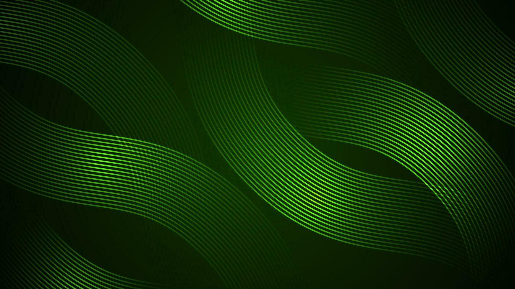 Dark green simple abstract background with wave style lines as the main element. vector