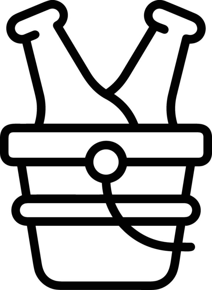 Bucket icon symbol vector image. Illustration of the bucket cleaning equipment washing outline design image. EPS 10