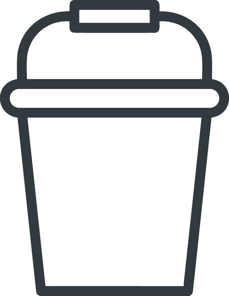 Bucket icon symbol vector image. Illustration of the bucket cleaning equipment washing outline design image. EPS 10