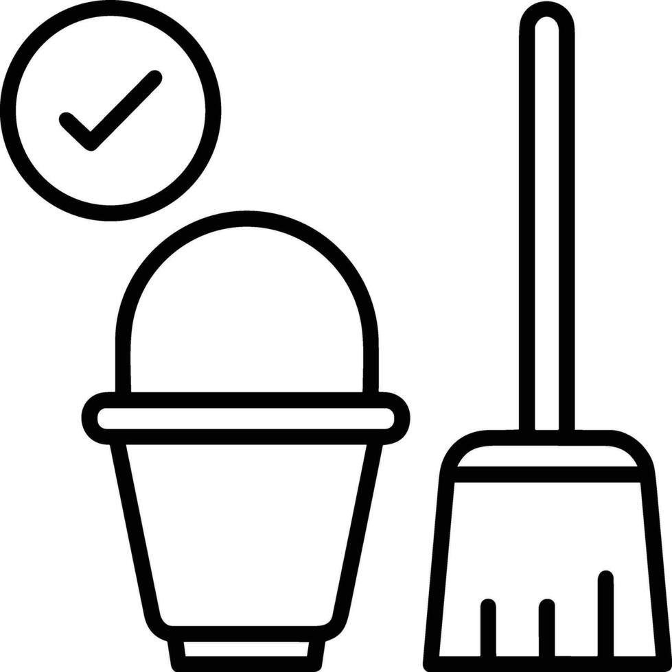 Bucket icon symbol vector image. Illustration of the bucket cleaning equipment washing outline design image. EPS 10