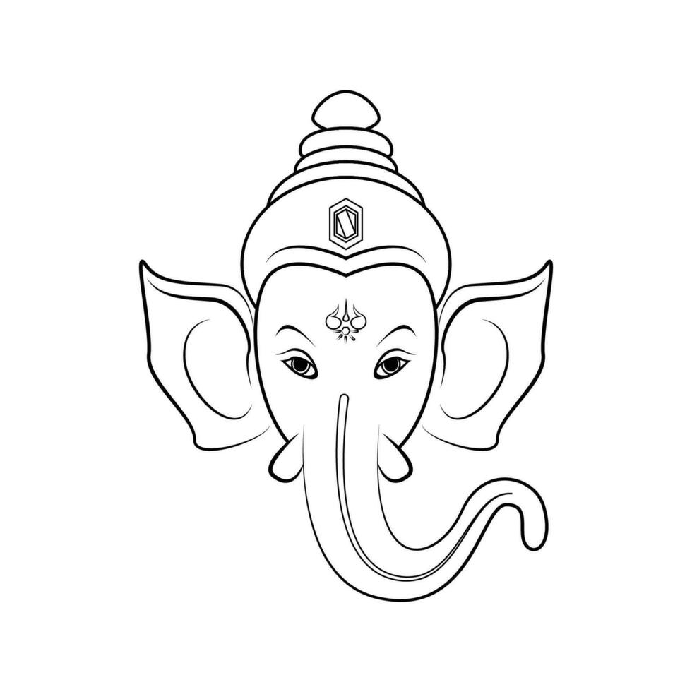 Ganesh, Ganpati line art vector illustration