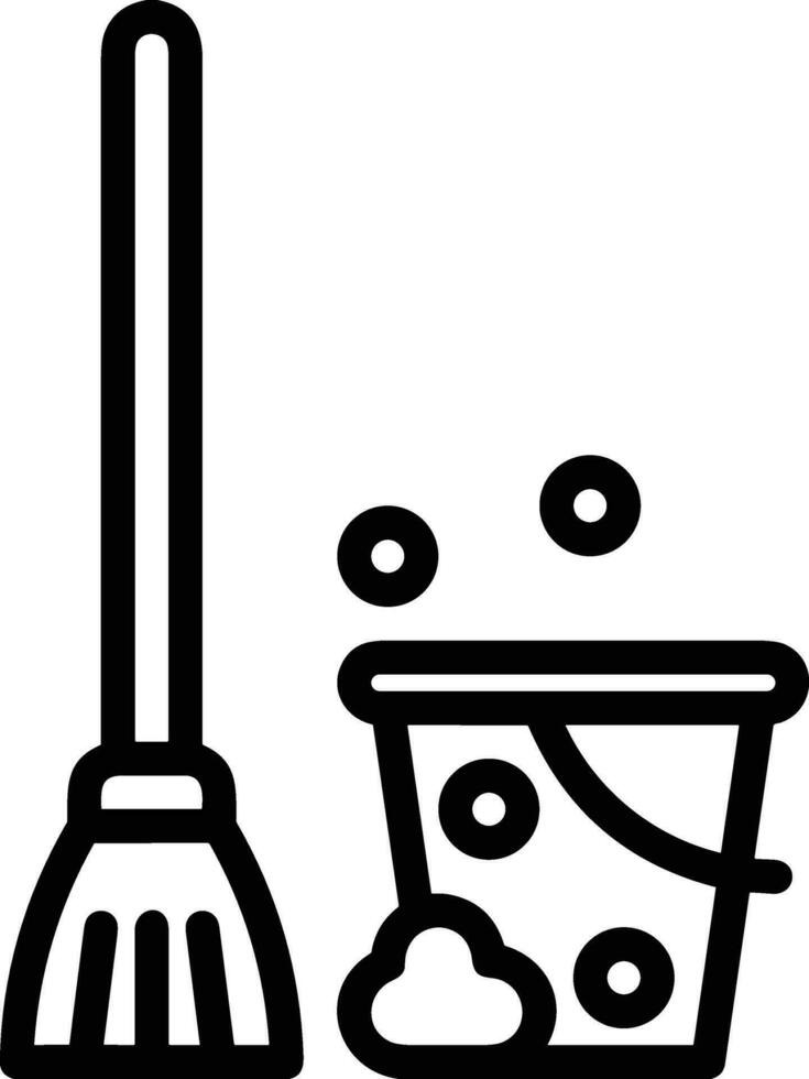 Bucket icon symbol vector image. Illustration of the bucket cleaning equipment washing outline design image. EPS 10