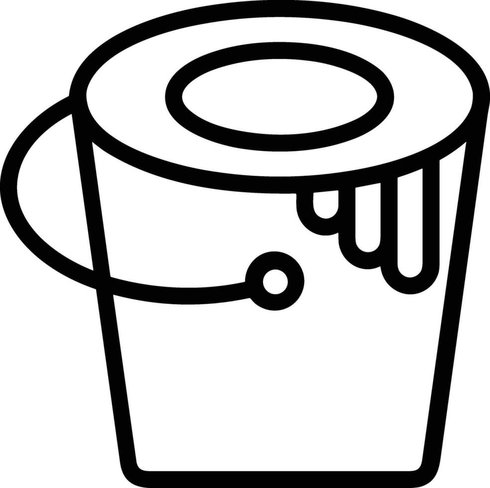 Bucket icon symbol vector image. Illustration of the bucket cleaning equipment washing outline design image. EPS 10