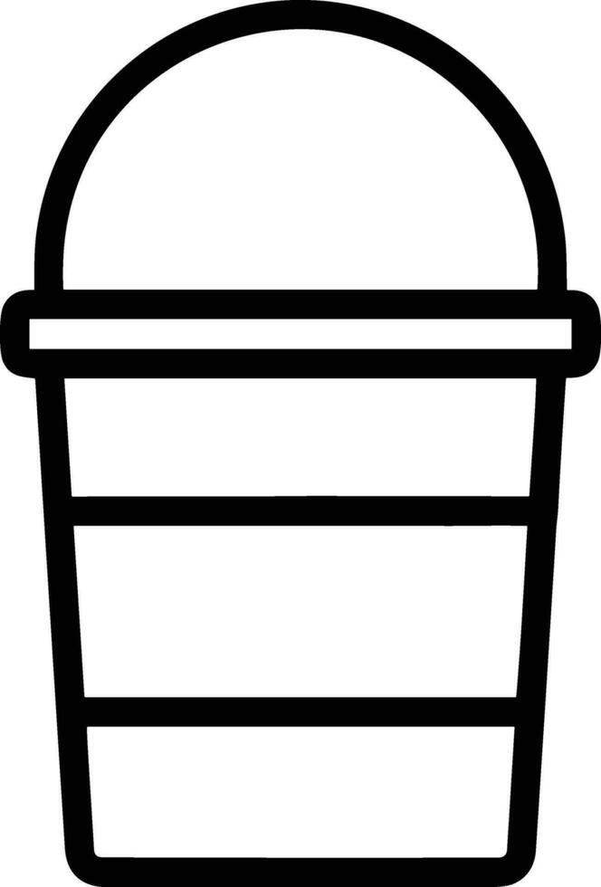 Bucket icon symbol vector image. Illustration of the bucket cleaning equipment washing outline design image. EPS 10