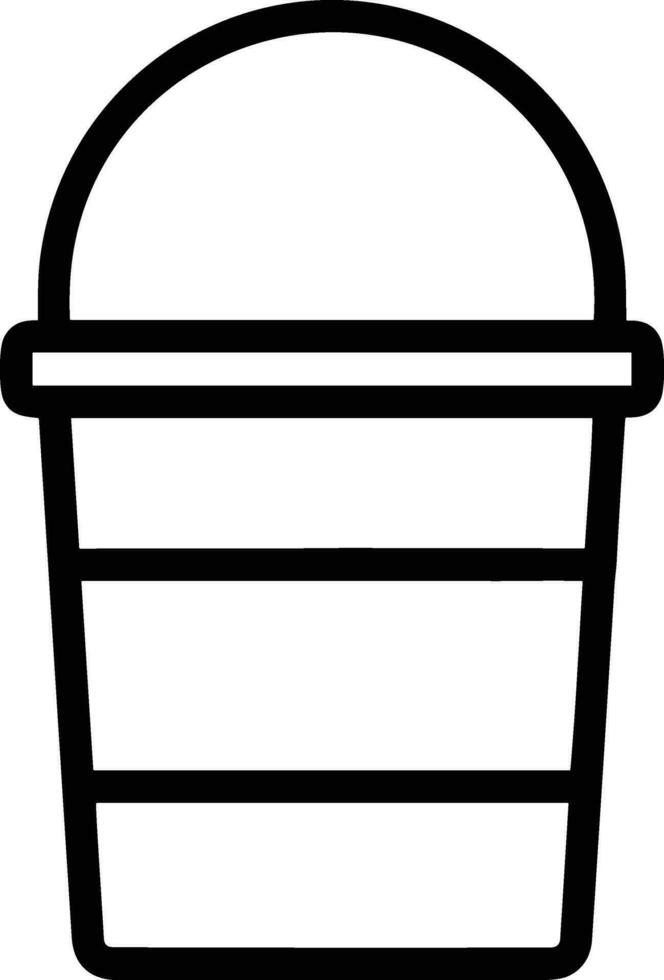 Bucket icon symbol vector image. Illustration of the bucket cleaning equipment washing outline design image. EPS 10