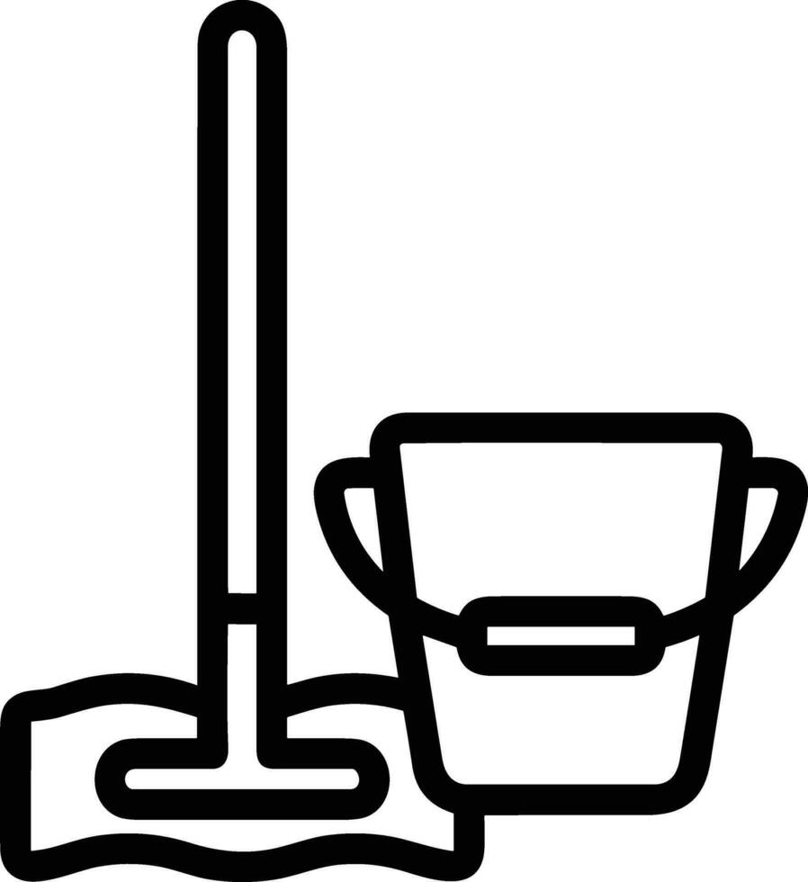 Bucket icon symbol vector image. Illustration of the bucket cleaning equipment washing outline design image. EPS 10