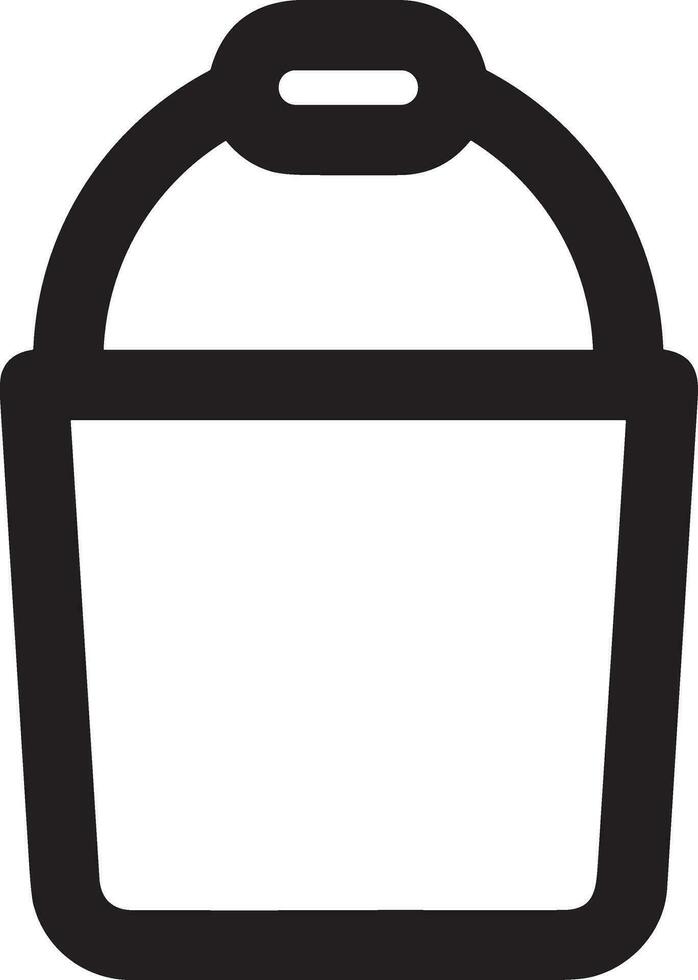 Bucket icon symbol vector image. Illustration of the bucket cleaning equipment washing outline design image. EPS 10