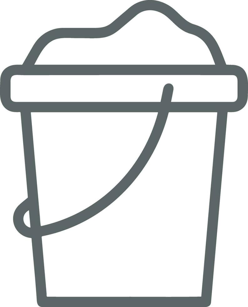 Bucket icon symbol vector image. Illustration of the bucket cleaning equipment washing outline design image. EPS 10