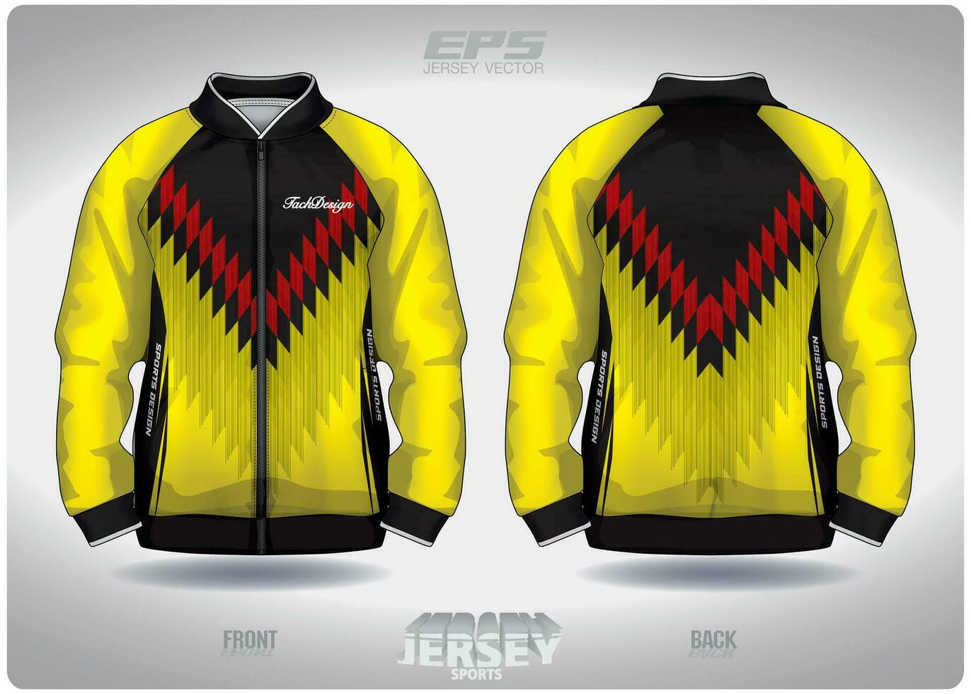 EPS jersey sports shirt vector.Risky wave alternating with zigzags pattern design, illustration, textile background for sports long sleeve sweater vector