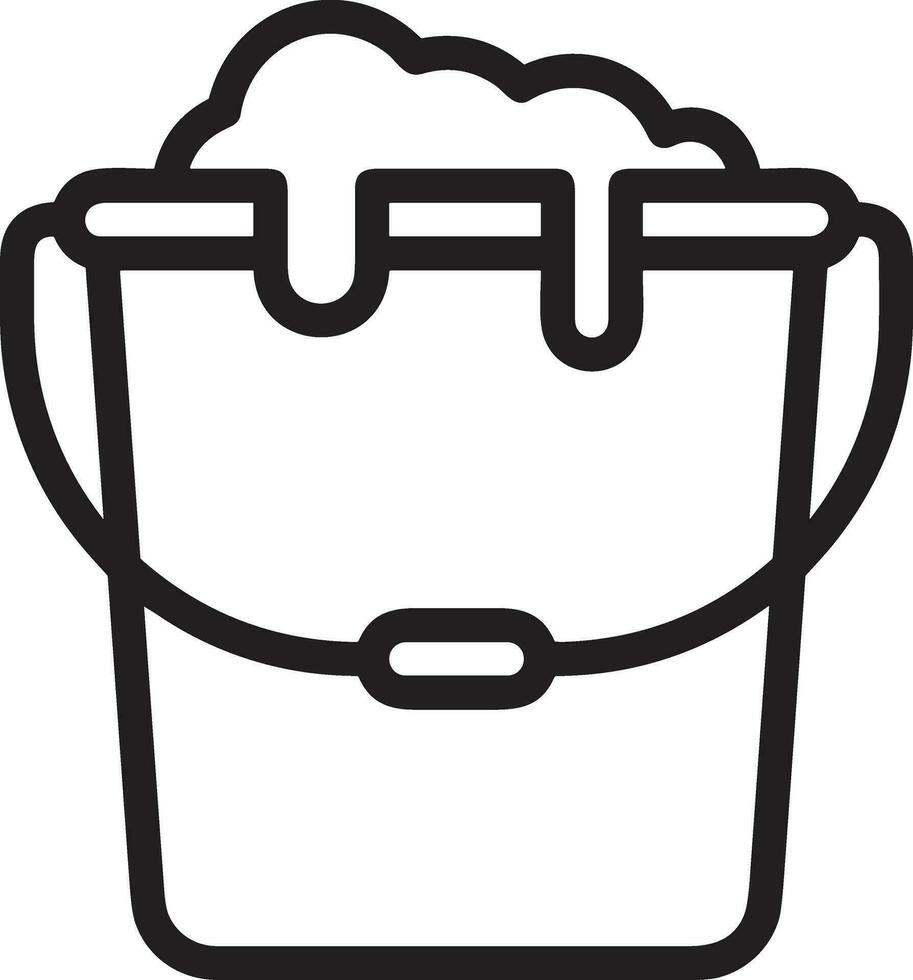 Bucket icon symbol vector image. Illustration of the bucket cleaning equipment washing outline design image. EPS 10