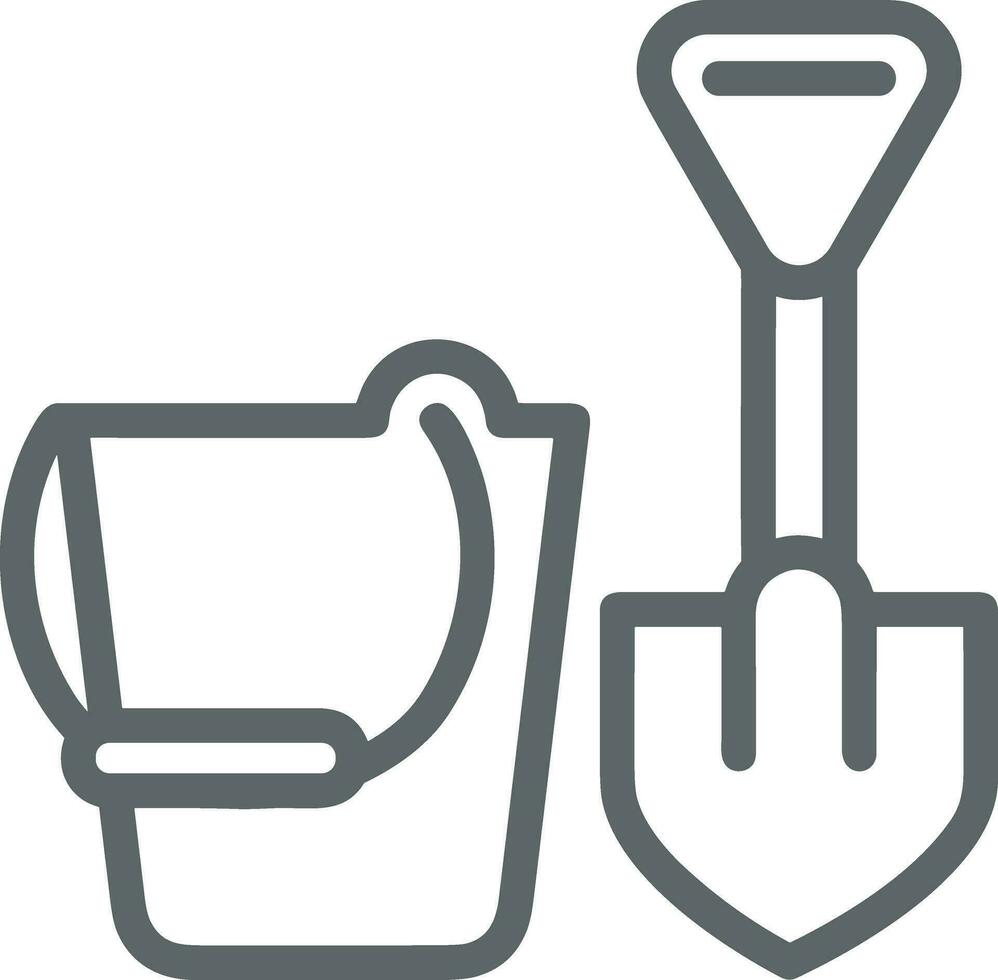 Bucket icon symbol vector image. Illustration of the bucket cleaning equipment washing outline design image. EPS 10