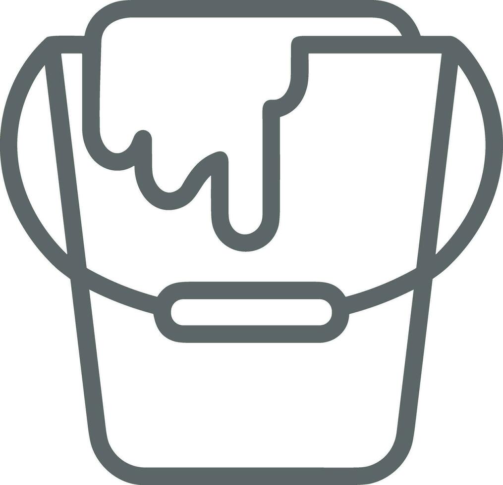 Bucket icon symbol vector image. Illustration of the bucket cleaning equipment washing outline design image. EPS 10