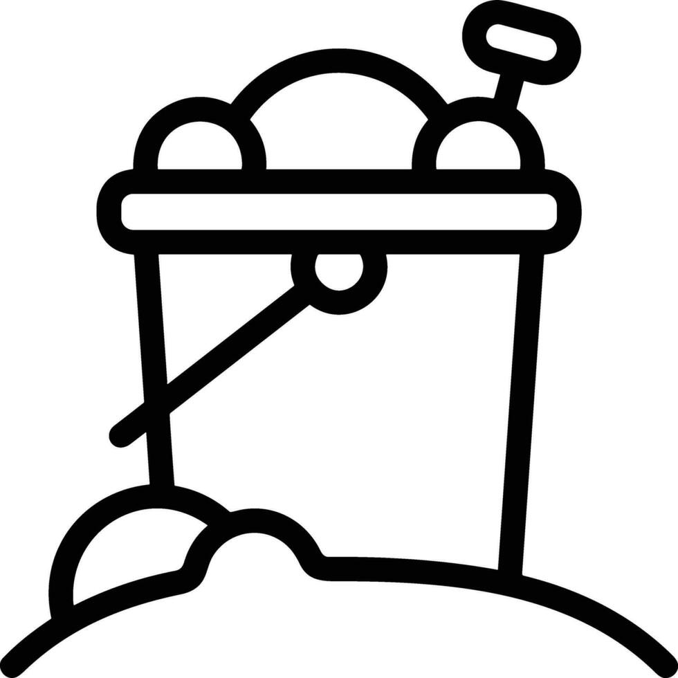 Bucket icon symbol vector image. Illustration of the bucket cleaning equipment washing outline design image. EPS 10