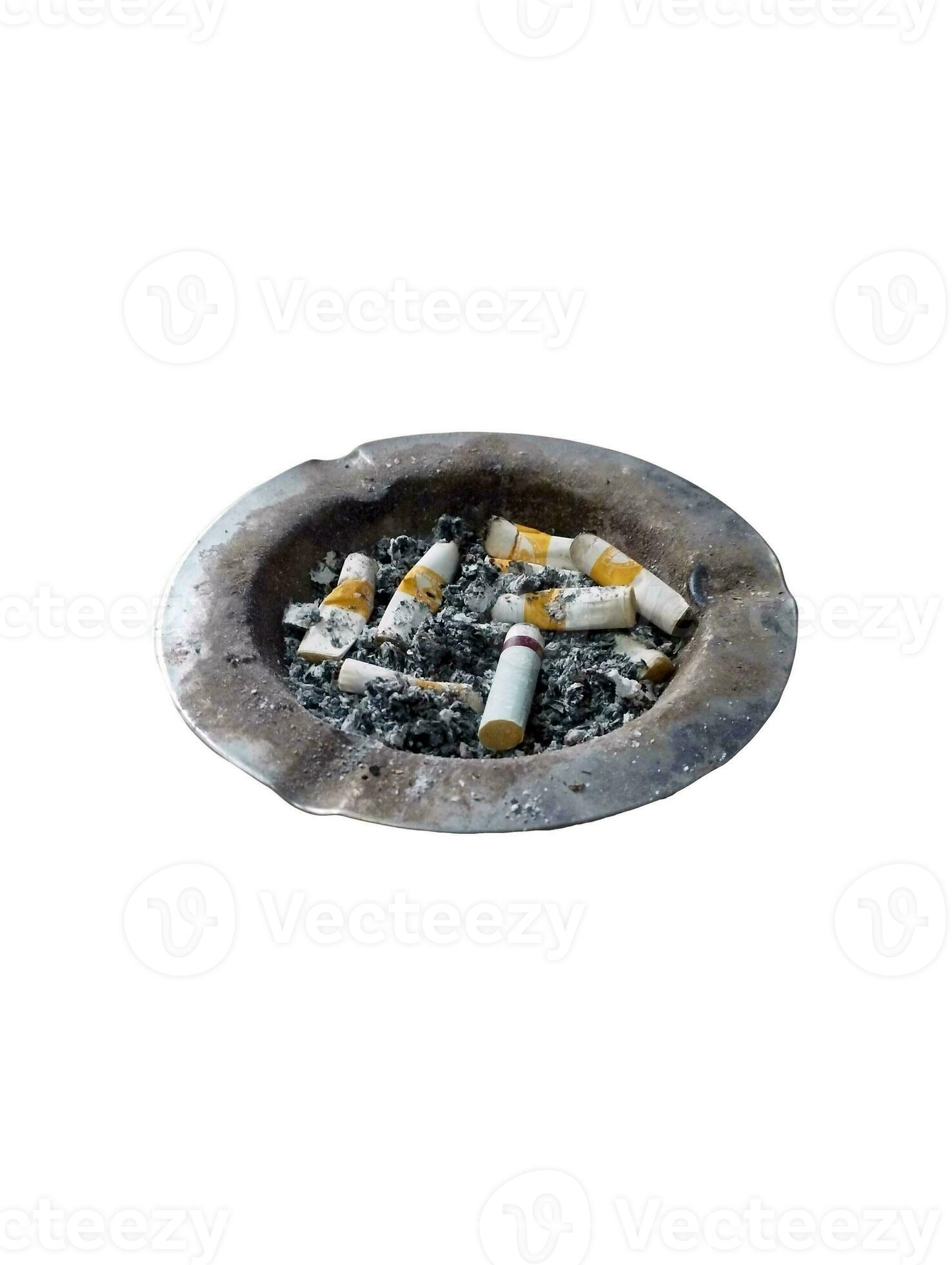 image of an iron ashtray full of cigarette butts and cigarette ashes on a white  background 27977525 Stock Photo at Vecteezy