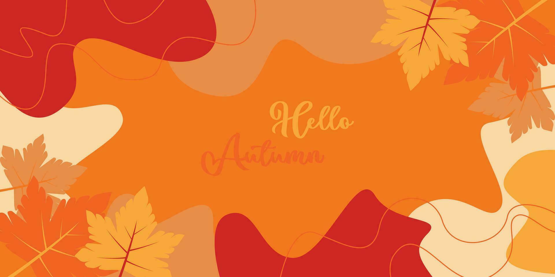 Attractive design autumn background, vector illustration for banner, greeting card, flyer, social media, website.