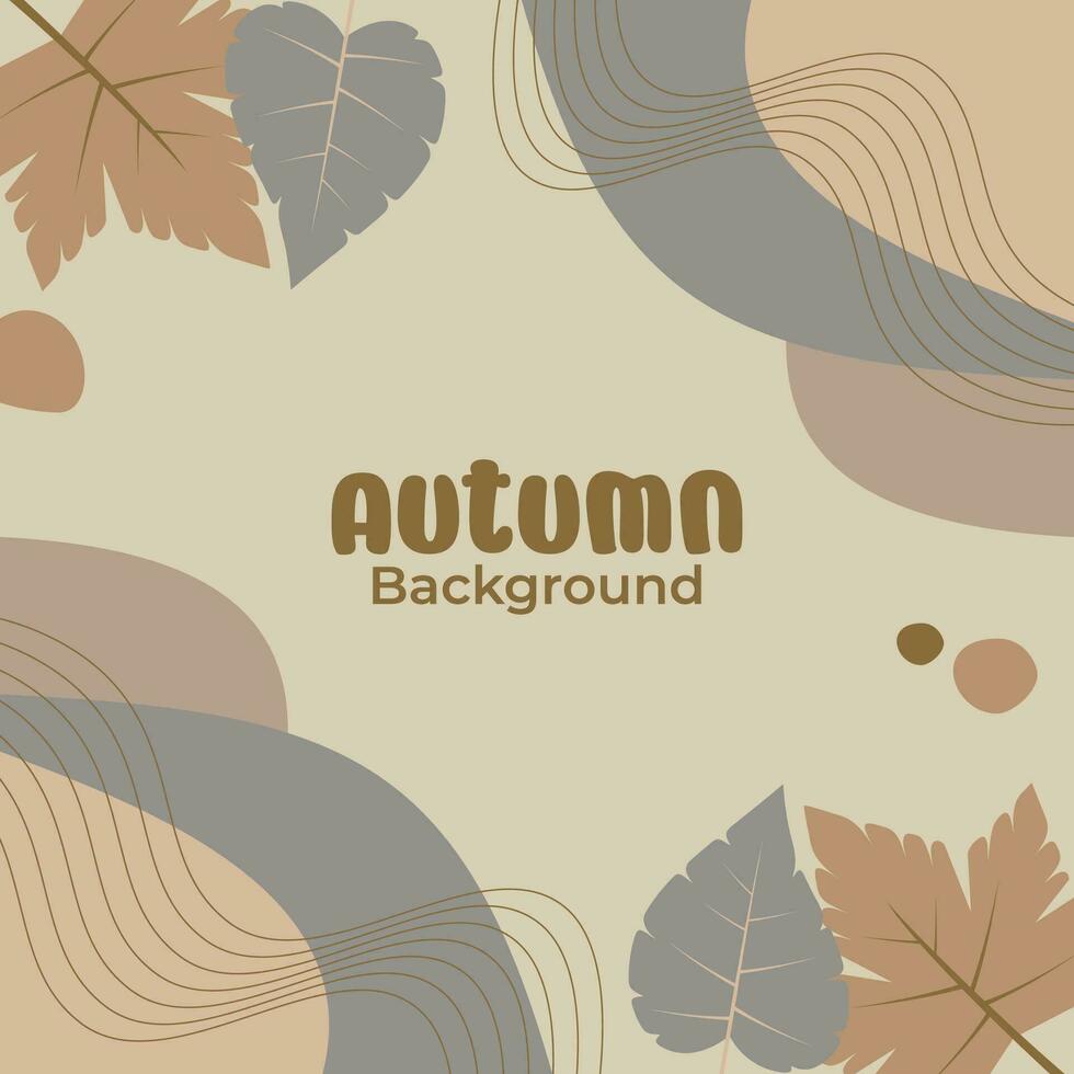 Wave pattern autumn background with leaf ornament. Attractive design and color, vector illustration for banner, greeting card, flyer, social media, poster.