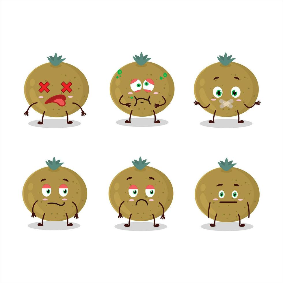 Ceylon gooseberry cartoon character with nope expression vector