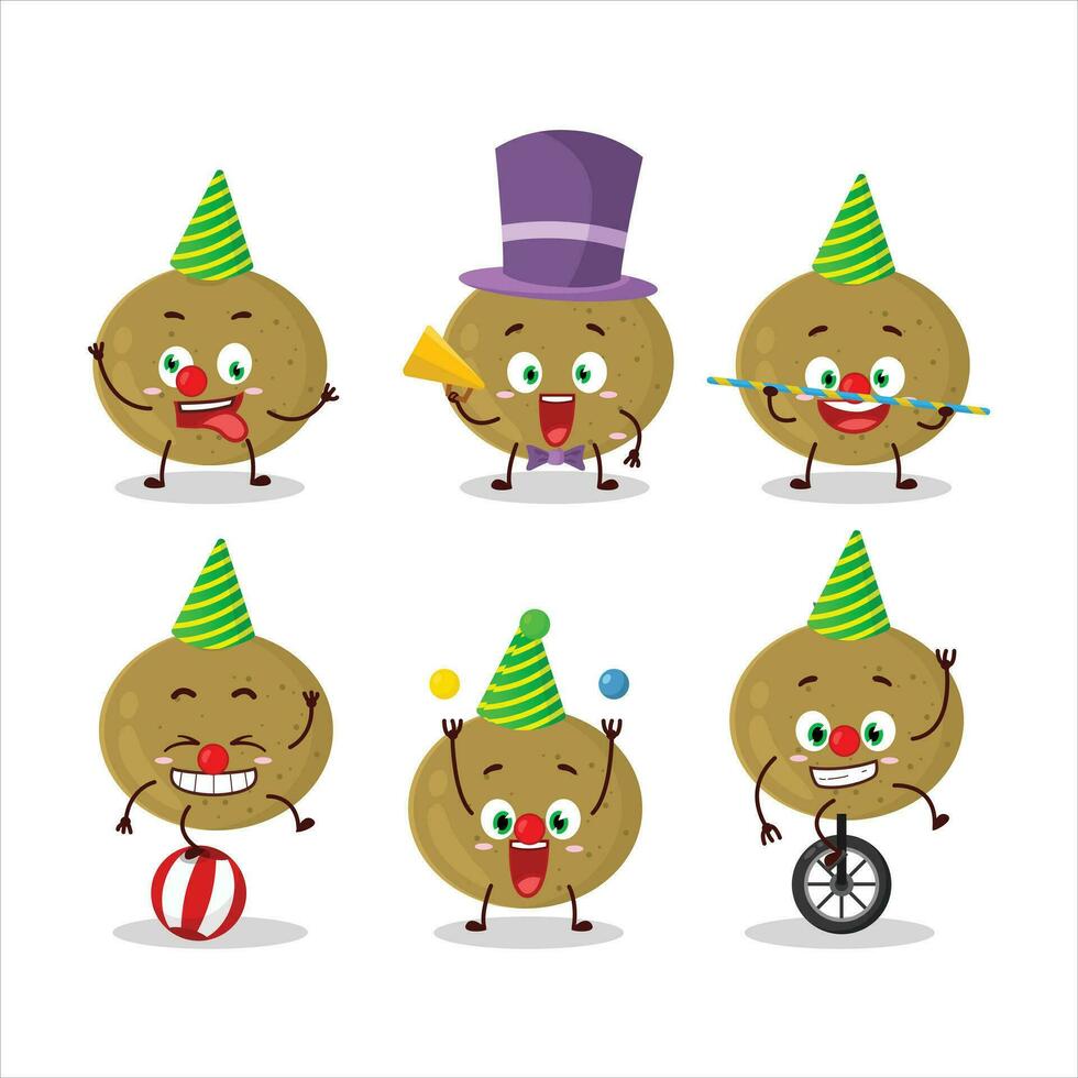 Cartoon character of ceylon gooseberry with various circus shows vector