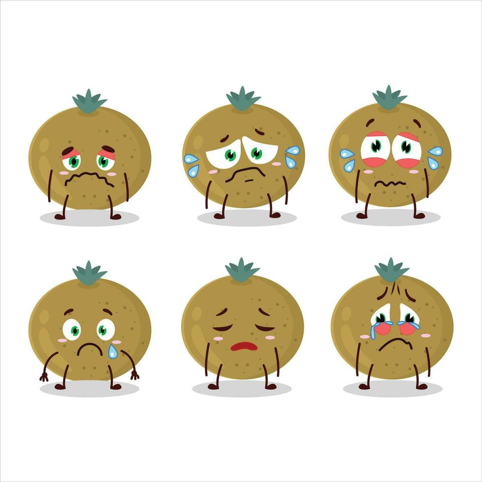 Ceylon gooseberry cartoon character with sad expression vector