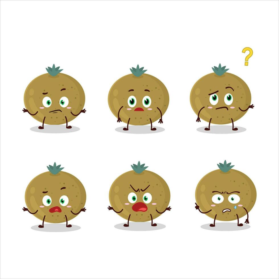 Cartoon character of ceylon gooseberry with what expression vector