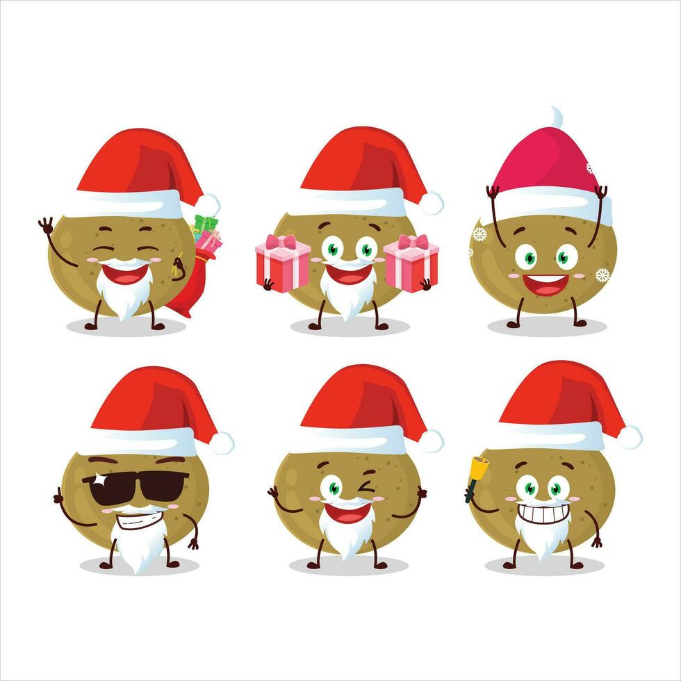 Santa Claus emoticons with ceylon gooseberry cartoon character vector
