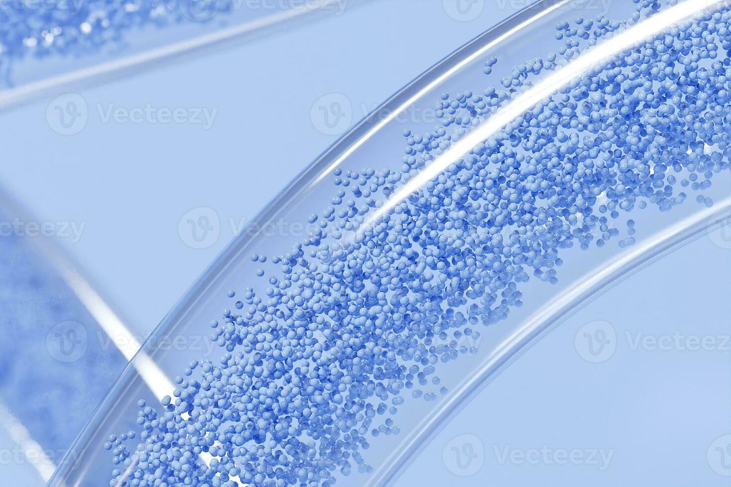 Abstract background dynamic 3D particles in glass tubes photo