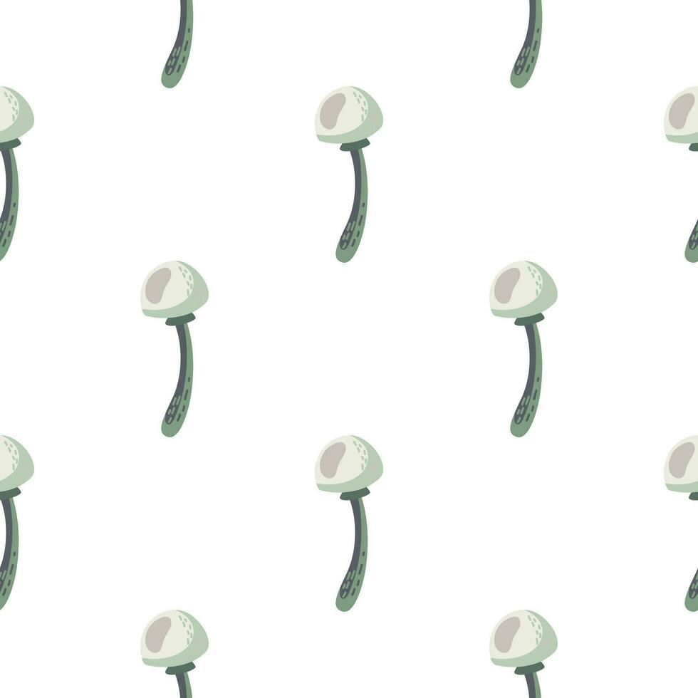 Seamless pattern with toadstool mushrooms. Magical fly agaric wallpaper. vector