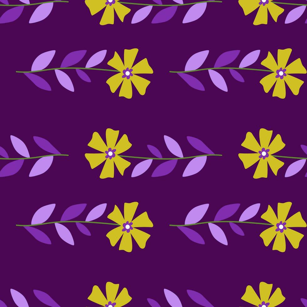 Cute stylized ditsy flower seamless pattern. Decorative naive botanical backdrop. vector