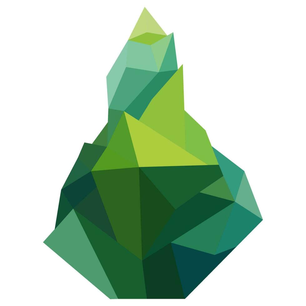 Abstract low poly bush icon isolated. Geometric shrub polygonal style. 3d low poly symbol. vector